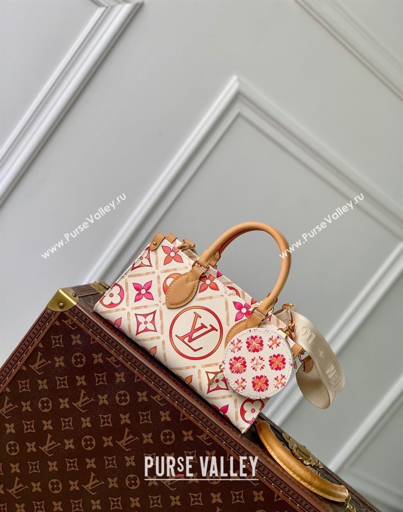 Louis Vuitton OnTheGo East West Tote bag in Monogram Tiles Canvas M25318 Coral Pink 2024 (KI-240625078)