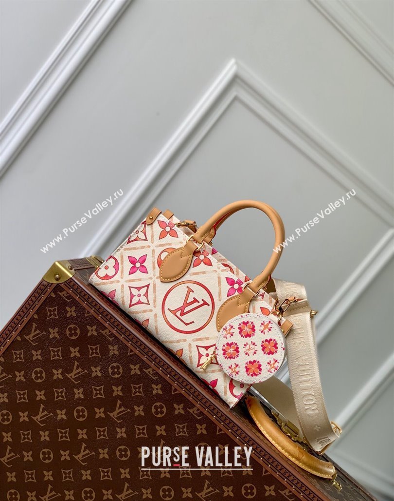 Louis Vuitton OnTheGo East West Tote bag in Monogram Tiles Canvas M25318 Coral Pink 2024 (KI-240625078)