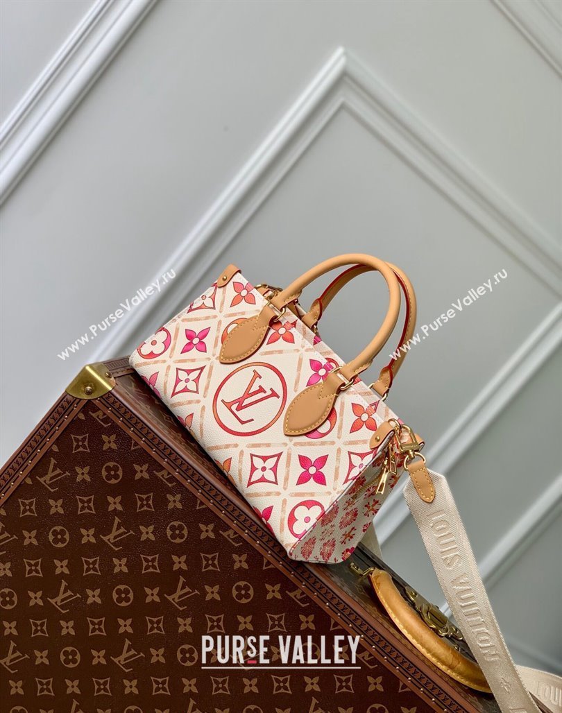 Louis Vuitton OnTheGo East West Tote bag in Monogram Tiles Canvas M25318 Coral Pink 2024 (KI-240625078)