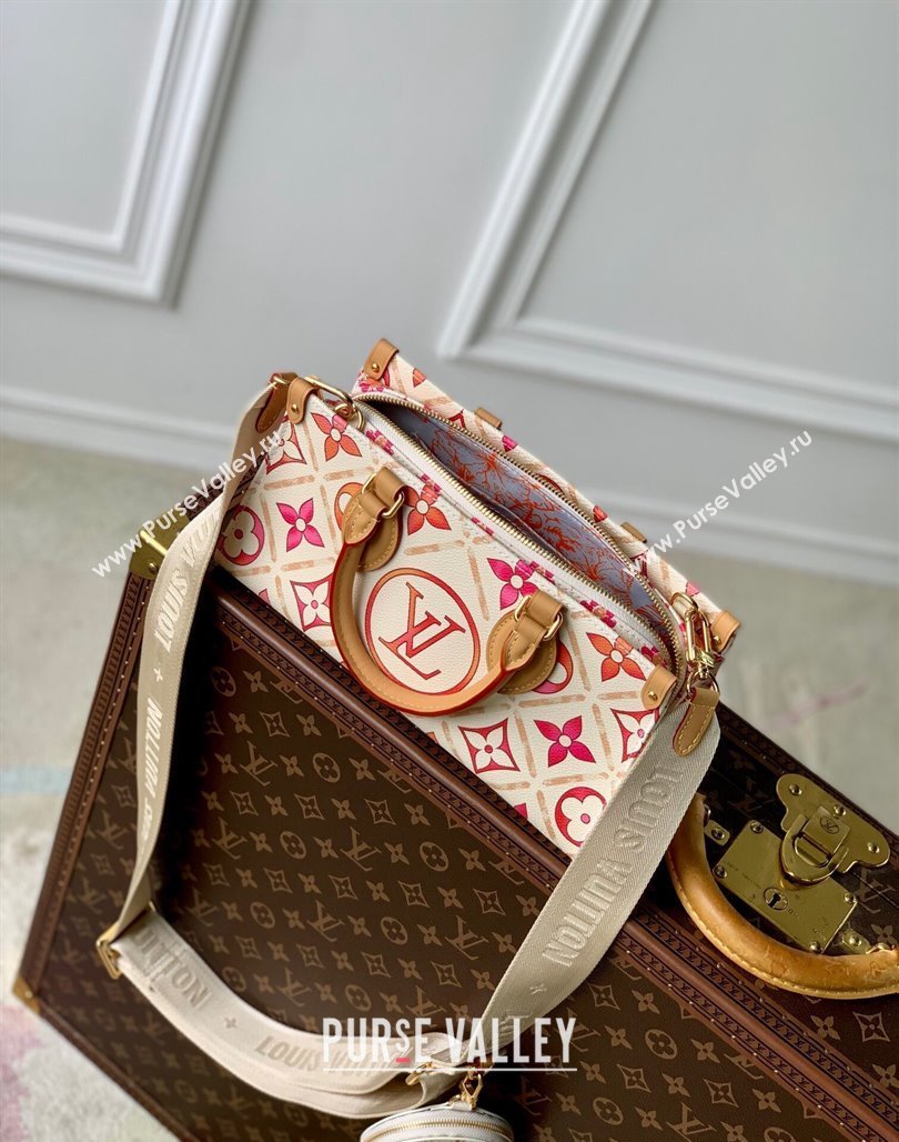 Louis Vuitton OnTheGo East West Tote bag in Monogram Tiles Canvas M25318 Coral Pink 2024 (KI-240625078)