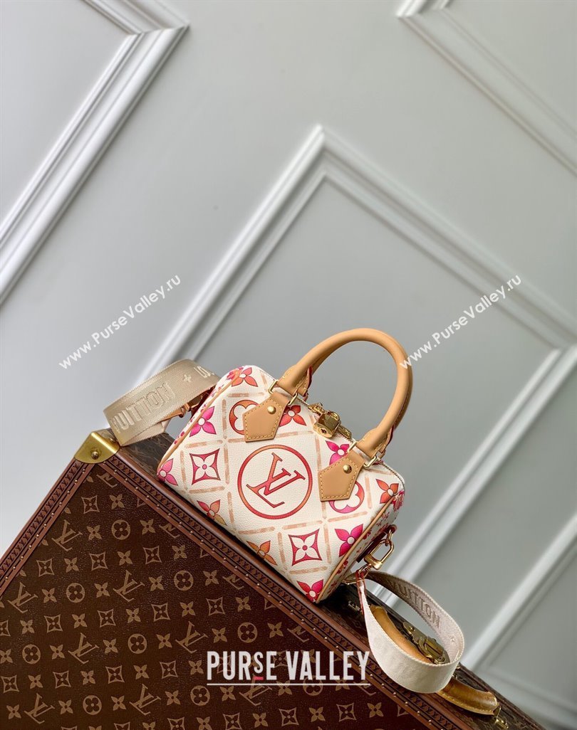 Louis Vuitton Speedy Bandouliere 20 Bag in Monogram Tiles Canvas M11209 Coral Pink 2024 (KI-240625079)