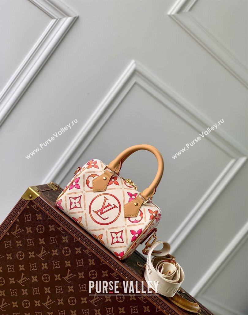 Louis Vuitton Speedy Bandouliere 20 Bag in Monogram Tiles Canvas M11209 Coral Pink 2024 (KI-240625079)