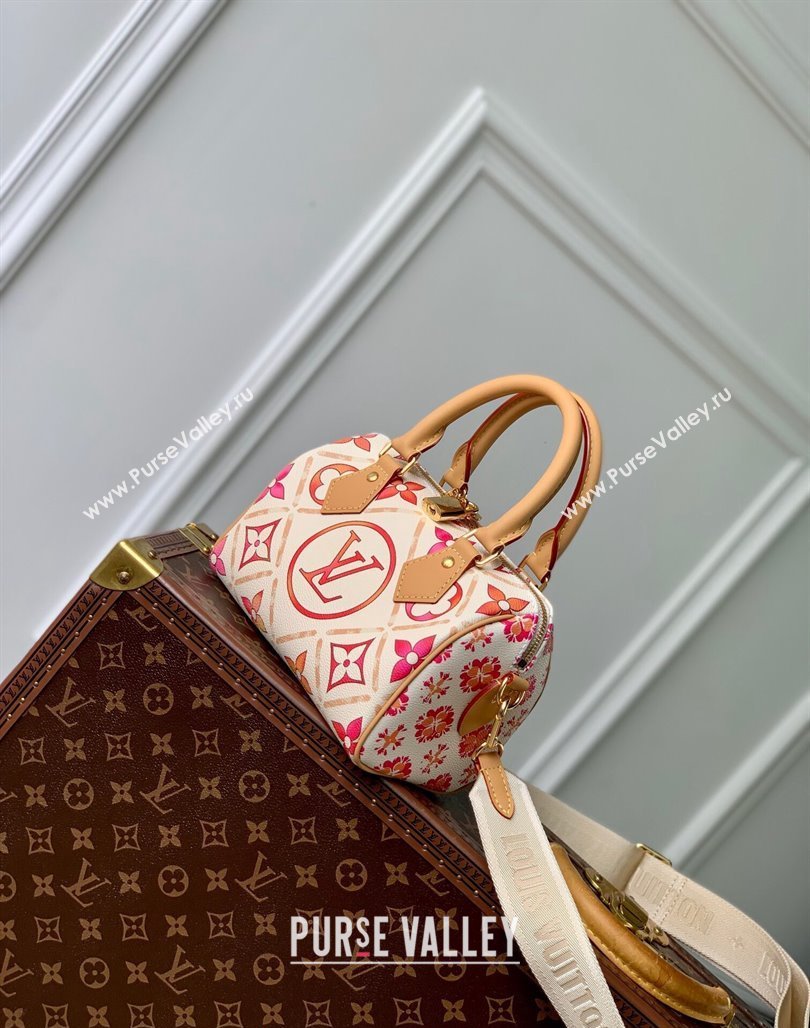 Louis Vuitton Speedy Bandouliere 20 Bag in Monogram Tiles Canvas M11209 Coral Pink 2024 (KI-240625079)