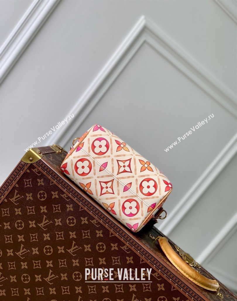 Louis Vuitton Speedy Bandouliere 20 Bag in Monogram Tiles Canvas M11209 Coral Pink 2024 (KI-240625079)