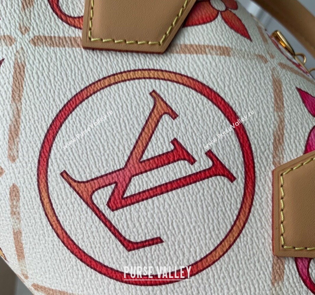 Louis Vuitton Speedy Bandouliere 20 Bag in Monogram Tiles Canvas M11209 Coral Pink 2024 (KI-240625079)