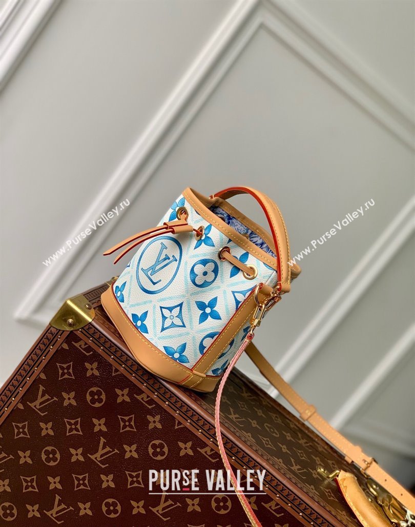 Louis Vuitton Nano Noe Bucket bag in Monogram Tiles Canvas M83620 Lagoon Blue 2024 (KI-240625080)