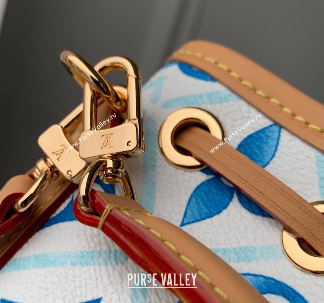 Louis Vuitton Nano Noe Bucket bag in Monogram Tiles Canvas M83620 Lagoon Blue 2024 (KI-240625080)