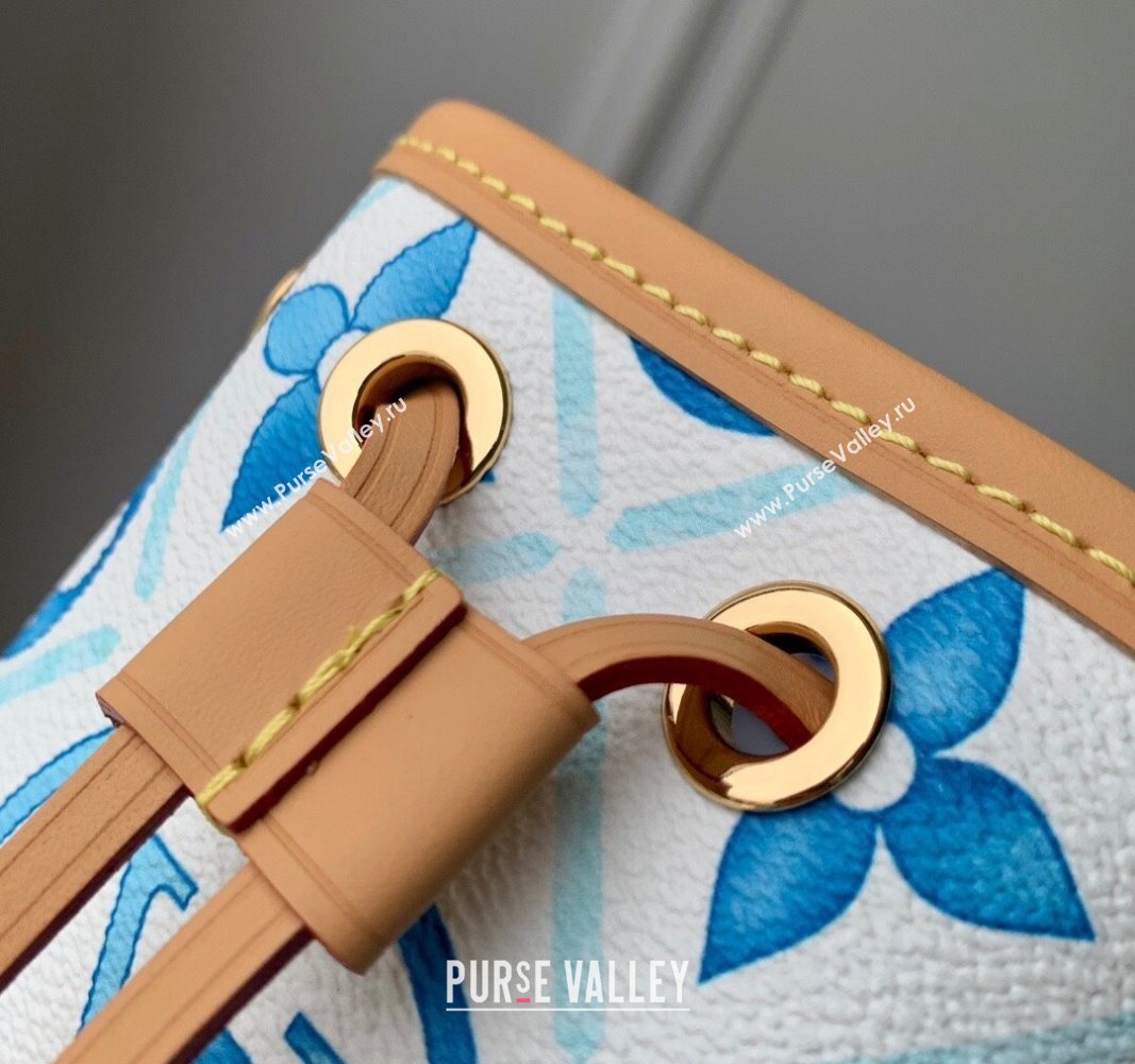 Louis Vuitton Nano Noe Bucket bag in Monogram Tiles Canvas M83620 Lagoon Blue 2024 (KI-240625080)