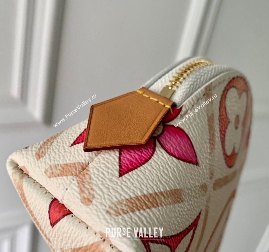 Louis Vuitton Pochette Cosmetique PM Clutch in Monogram Tiles Canvas M11239 Coral Pink 2024 (KI-240625082)