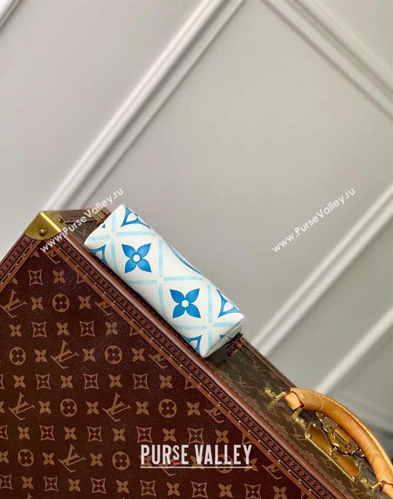 Louis Vuitton Pochette Cosmetique PM Clutch in Monogram Tiles Canvas M11239 Lagoon Blue 2024 (KI-240625083)