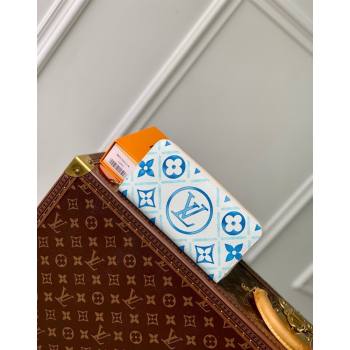 Louis Vuitton Zippy Wallet in Monogram Tiles Canvas M83624 Lagoon Blue 2024 (KI-240625084)