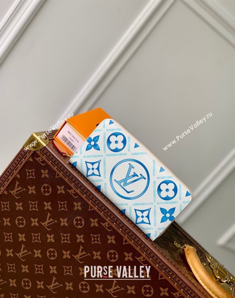 Louis Vuitton Zippy Wallet in Monogram Tiles Canvas M83624 Lagoon Blue 2024 (KI-240625084)