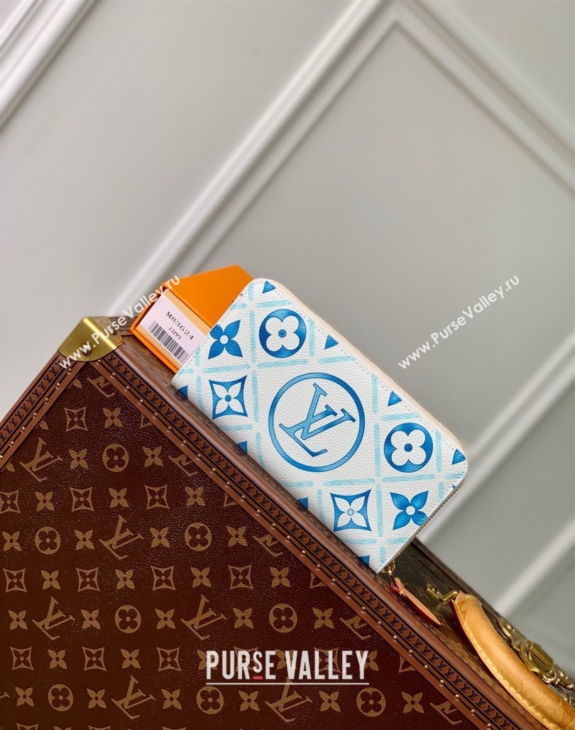 Louis Vuitton Zippy Wallet in Monogram Tiles Canvas M83624 Lagoon Blue 2024 (KI-240625084)