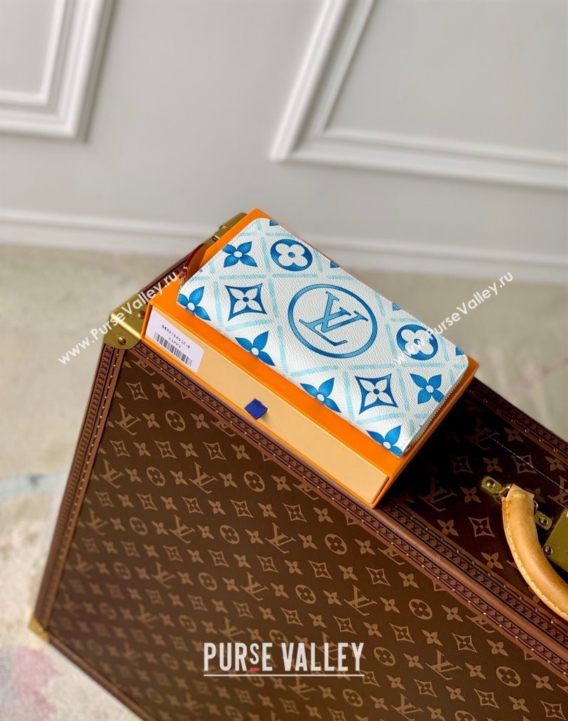 Louis Vuitton Zippy Wallet in Monogram Tiles Canvas M83624 Lagoon Blue 2024 (KI-240625084)