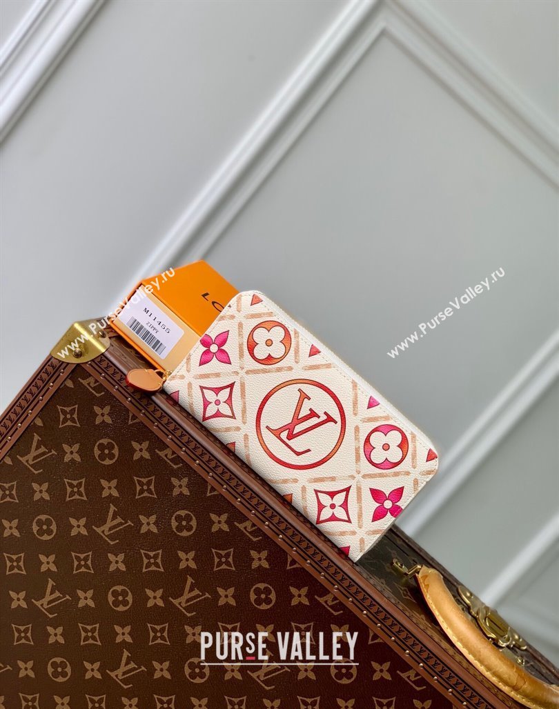 Louis Vuitton Zippy Wallet in Monogram Tiles Canvas M11455 Coral Pink 2024 (KI-240625085)