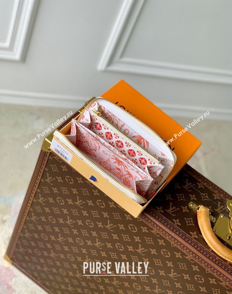 Louis Vuitton Zippy Wallet in Monogram Tiles Canvas M11455 Coral Pink 2024 (KI-240625085)