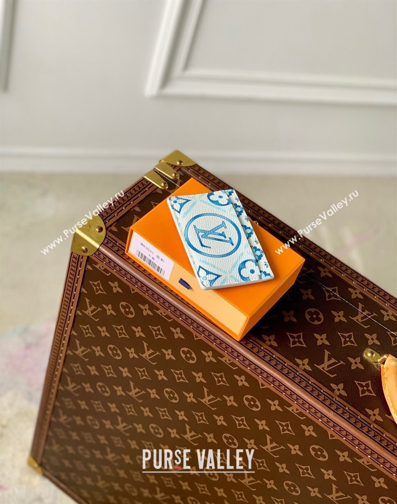 Louis Vuitton Card Holder Wallet in Monogram Tiles Canvas M83625 Lagoon Blue 2024 (KI-240625086)