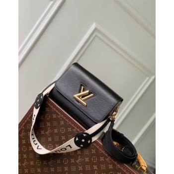 Louis Vuitton Twist MM Bag in Epi Leather with Monogram Flower Strap M24765 Black 2024 (KI-240626002)