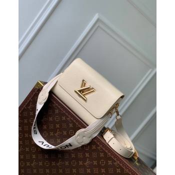 Louis Vuitton Twist MM Bag in Epi Leather with Monogram Flower Strap M24765 White 2024 (KI-240626003)