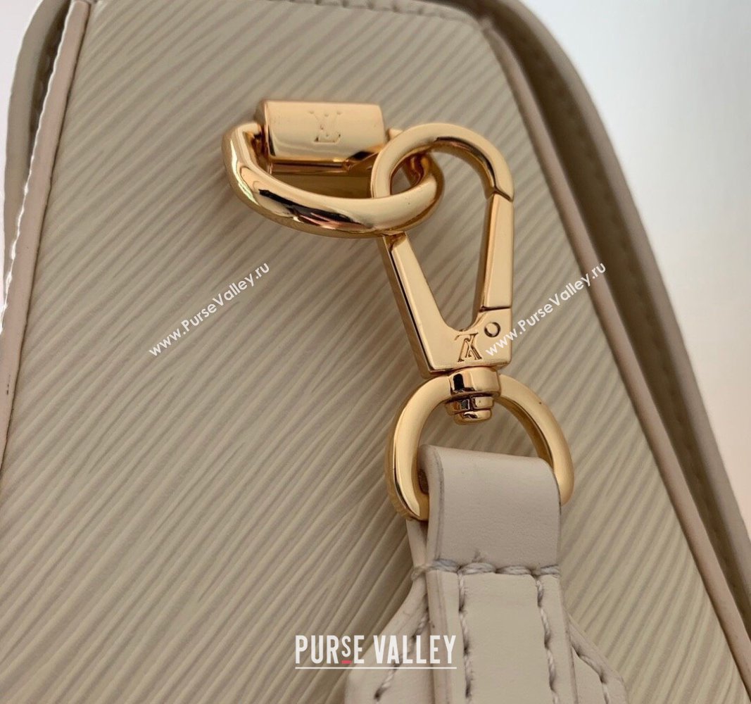 Louis Vuitton Twist MM Bag in Epi Leather with Monogram Flower Strap M24765 White 2024 (KI-240626003)