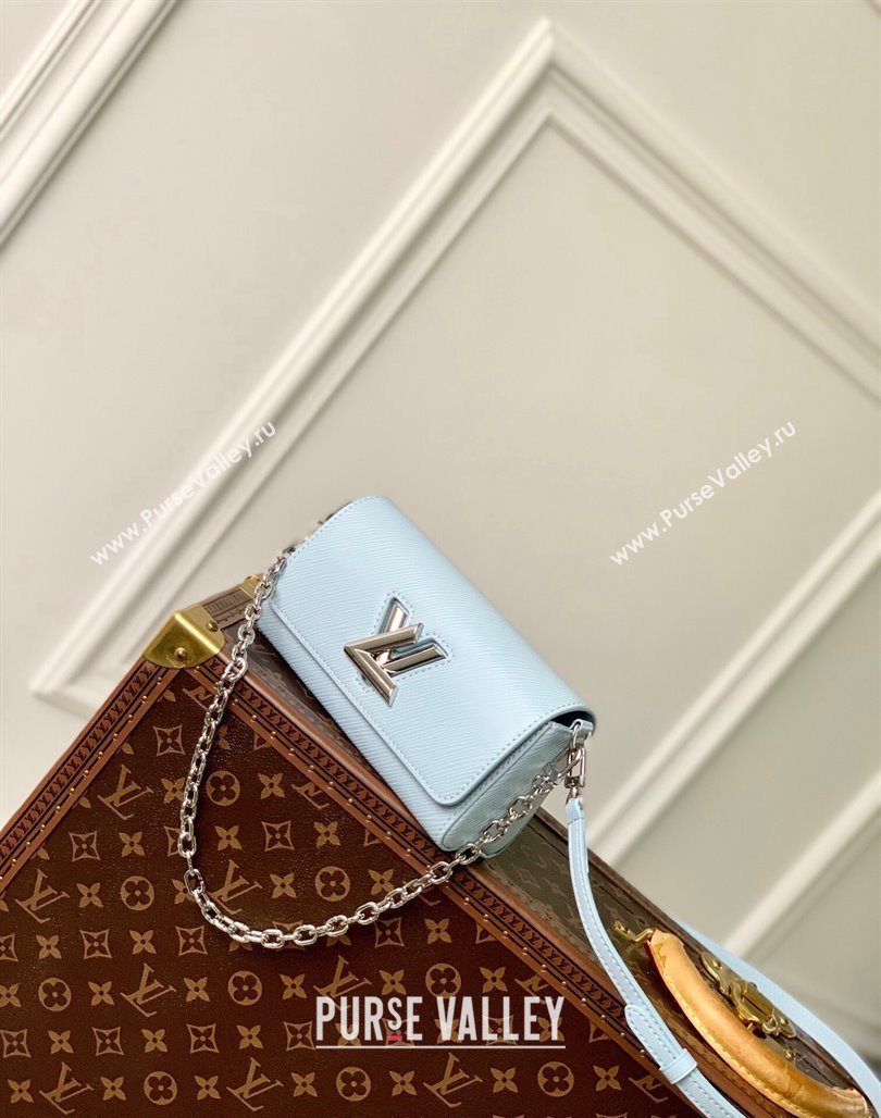 Louis Vuitton Twist West Pochette Mini Bag in Epi Leather M83478 Ice Blue 2024 (KI-240626005)