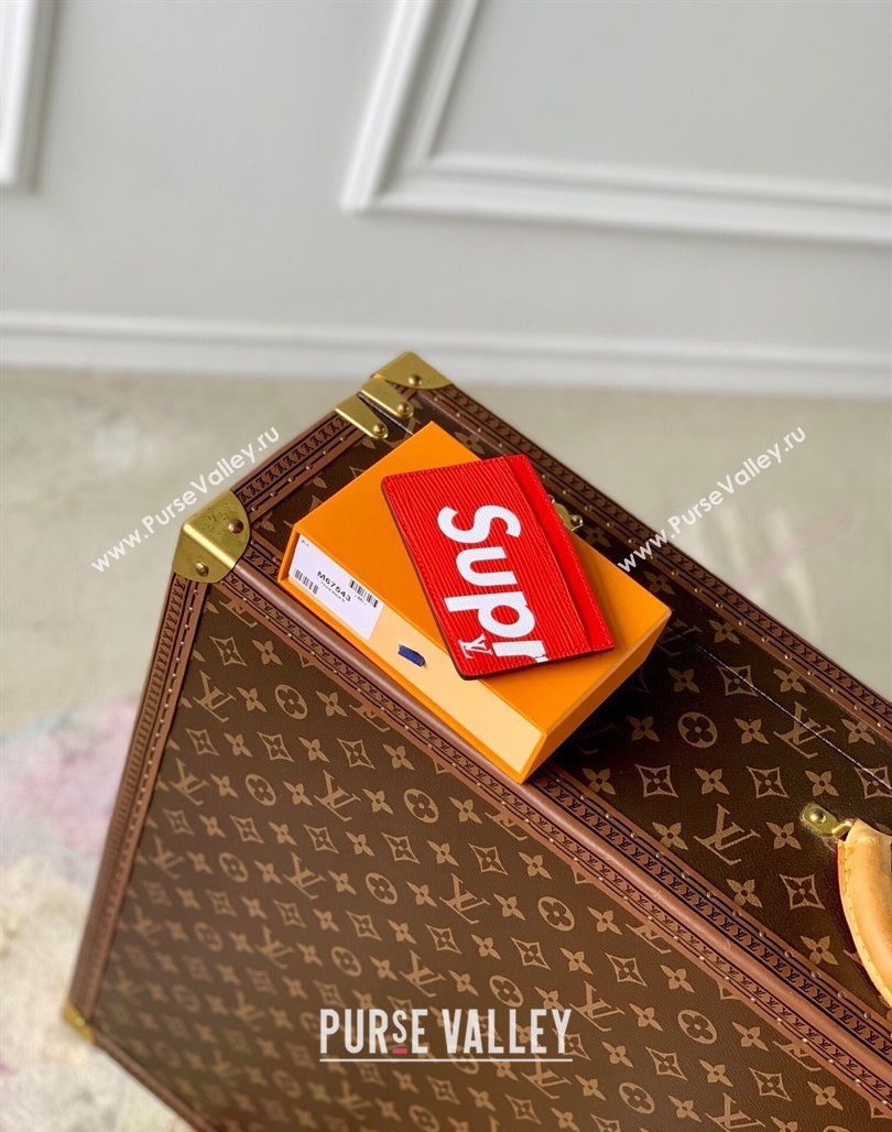 Supreme x Louis Vuitton Card Holder Wallet in Epi Leather Red 2024 M64543 (KI-240626007)