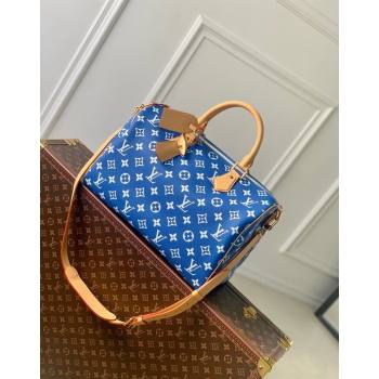 Louis Vuitton RUNWAY Speedy P9 Bandouliere 40 Bag in Soft Calfskin M24418 Blue 2024 (K-24062005)