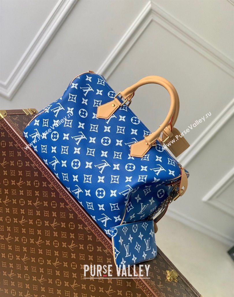 Louis Vuitton RUNWAY Speedy P9 Bandouliere 40 Bag in Soft Calfskin M24418 Blue 2024 (K-24062005)