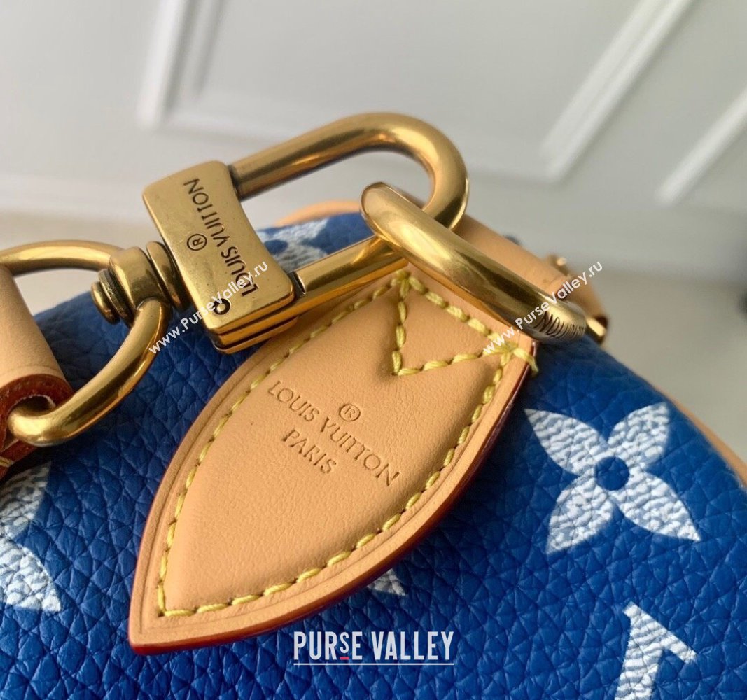 Louis Vuitton RUNWAY Speedy P9 Bandouliere 40 Bag in Soft Calfskin M24418 Blue 2024 (K-24062005)