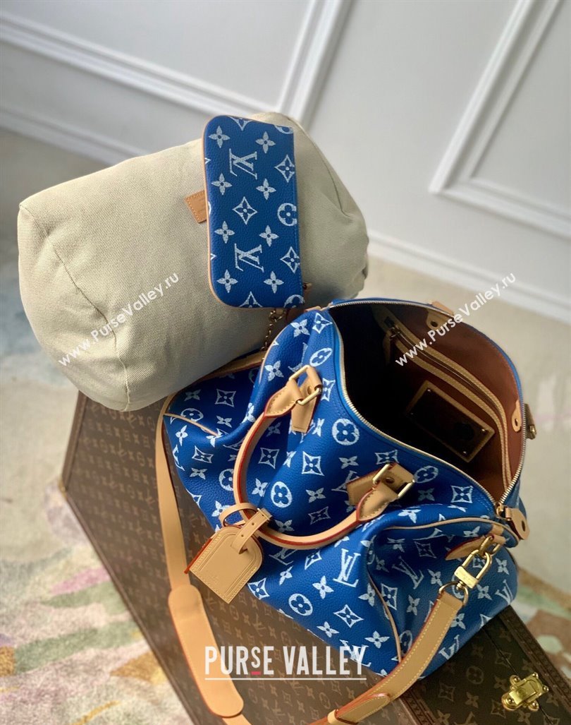 Louis Vuitton RUNWAY Speedy P9 Bandouliere 40 Bag in Soft Calfskin M24418 Blue 2024 (K-24062005)