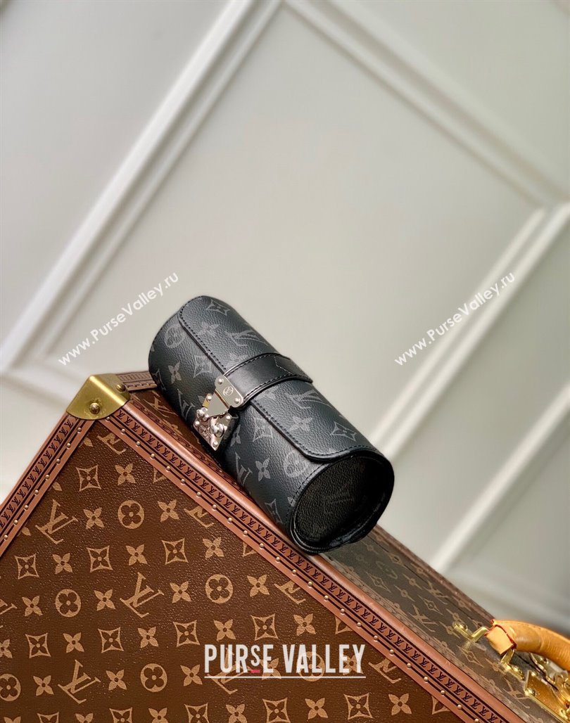 Louis Vuitton Etui Bijoux Jewelry Case in Black Monogram Eclipse Canvas M10145 2024 (KI-240626046)