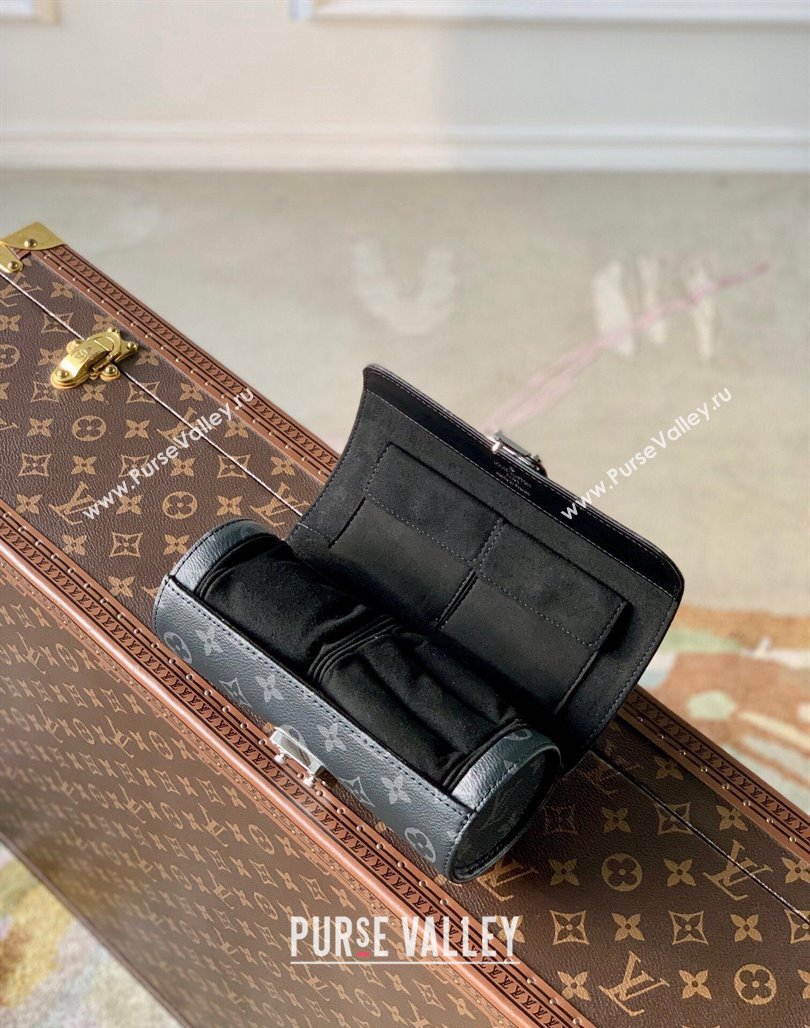 Louis Vuitton Etui Bijoux Jewelry Case in Black Monogram Eclipse Canvas M10145 2024 (KI-240626046)