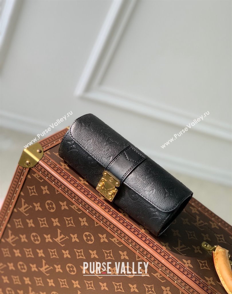 Louis Vuitton Etui Bijoux Jewelry Case in Black Leather M10145 2024 (KI-240626047)