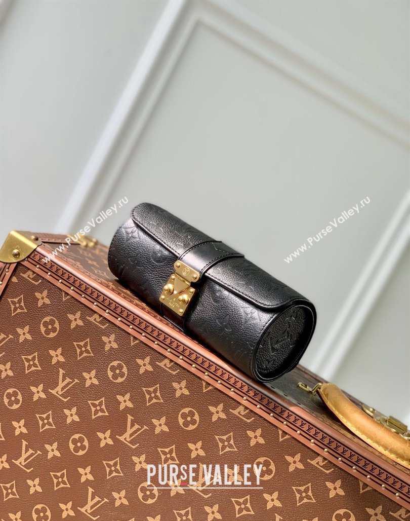 Louis Vuitton Etui Bijoux Jewelry Case in Black Leather M10145 2024 (KI-240626047)