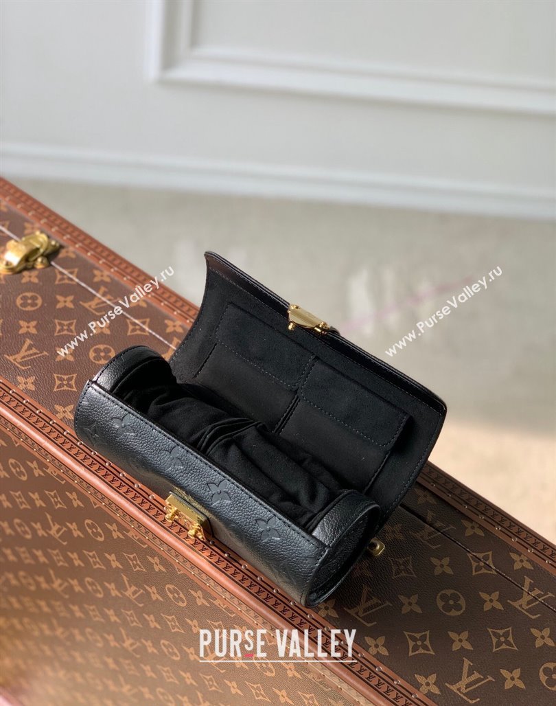 Louis Vuitton Etui Bijoux Jewelry Case in Black Leather M10145 2024 (KI-240626047)