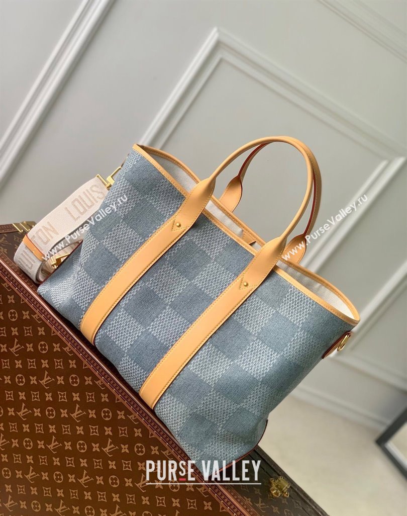 Louis Vuitton Weekend Tote bag in Damier Denim 3D Canvas 2024 N40702 (KI-240626048)