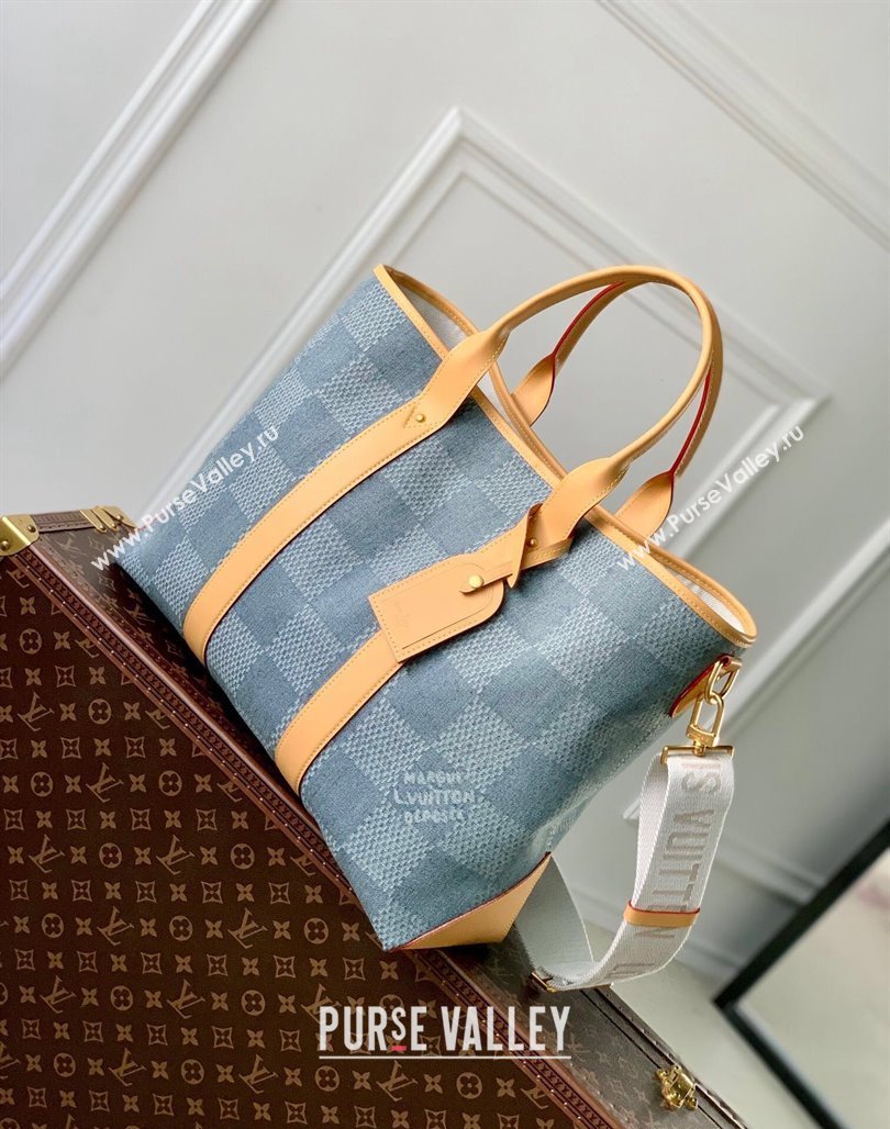 Louis Vuitton Weekend Tote bag in Damier Denim 3D Canvas 2024 N40702 (KI-240626048)