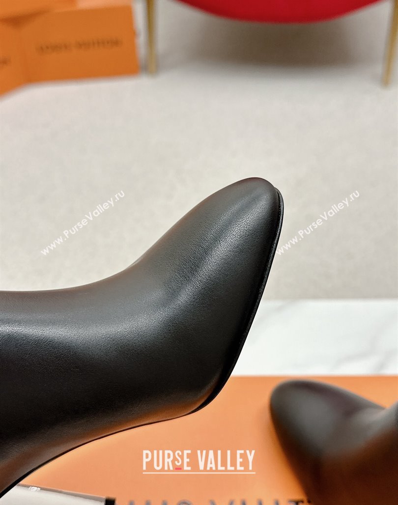 Louis Vuitton Silhouette Closed Heel Mules 8.5cm in Black Calf Leather 2024 (MD-240703074)