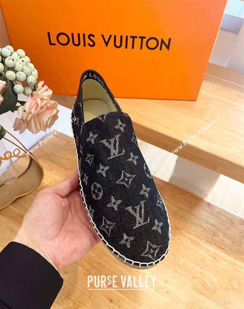 Louis Vuitton Espadrilles Flat i Monogram Denim Black 2024 0703 (HB-240703105)