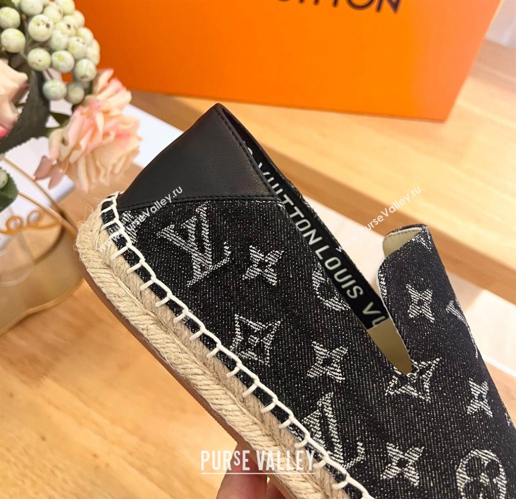 Louis Vuitton Espadrilles Flat i Monogram Denim Black 2024 0703 (HB-240703105)