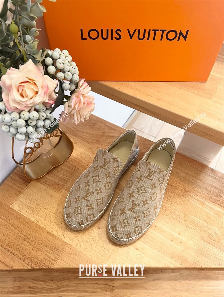 Louis Vuitton Espadrilles Flat i Monogram Denim Beige 2024 0703 (HB-240703106)