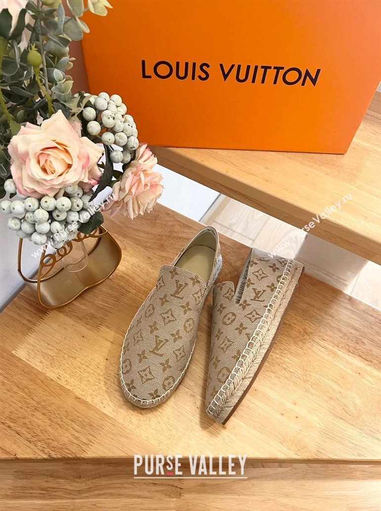 Louis Vuitton Espadrilles Flat i Monogram Denim Beige 2024 0703 (HB-240703106)