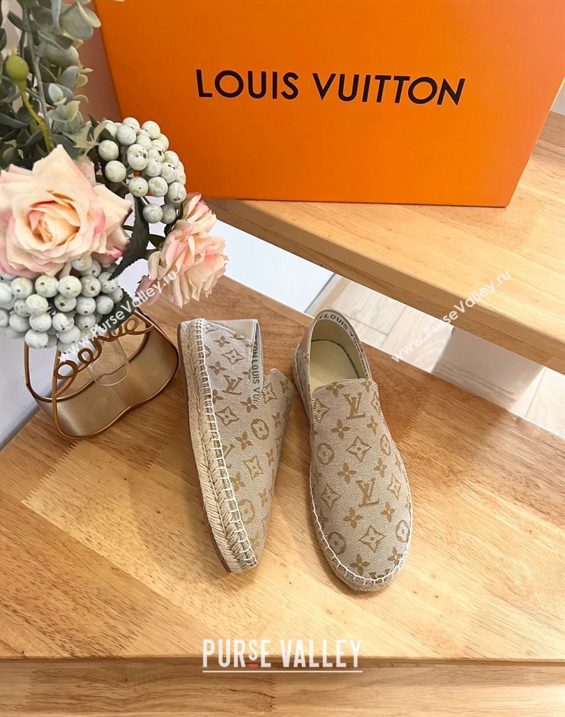 Louis Vuitton Espadrilles Flat i Monogram Denim Beige 2024 0703 (HB-240703106)