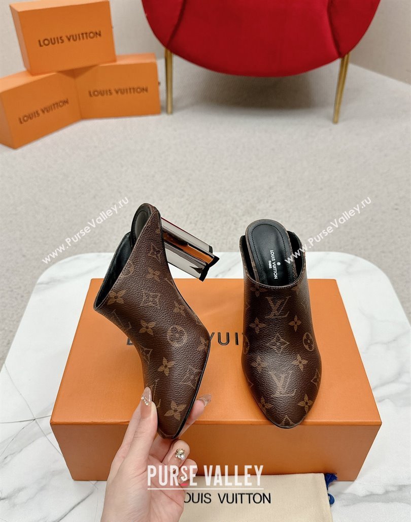 Louis Vuitton Silhouette Closed Heel Mules 8.5cm in Monogram Canvas 2024 (MD-240703072)