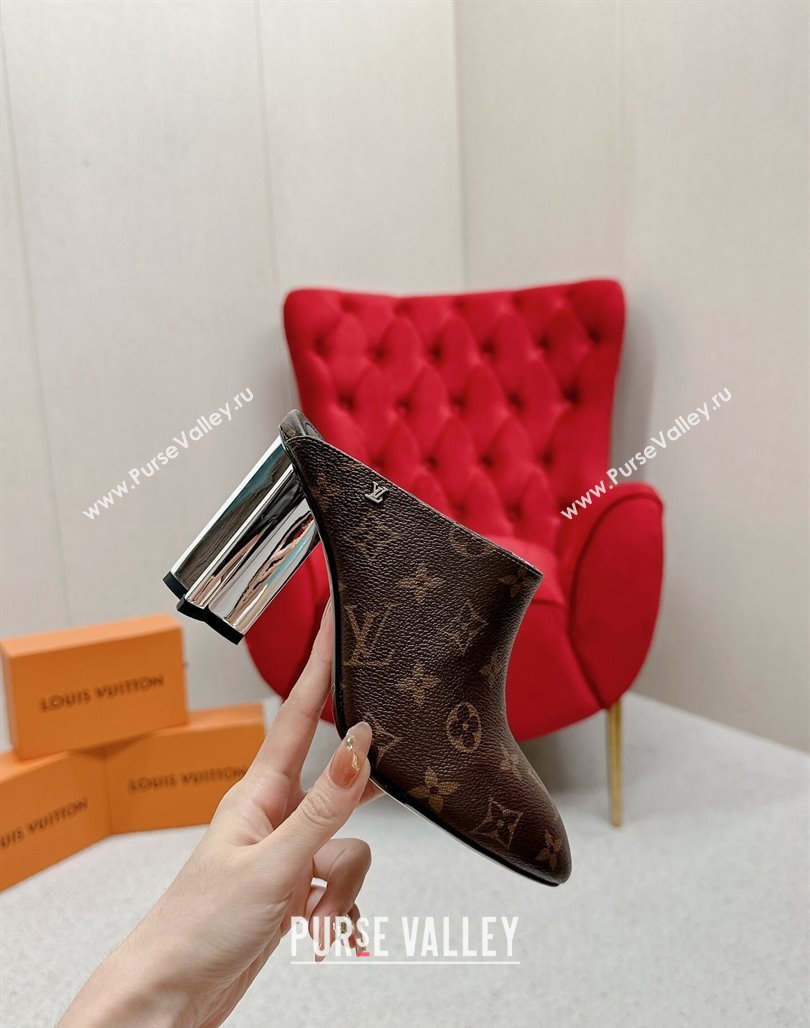 Louis Vuitton Silhouette Closed Heel Mules 8.5cm in Monogram Canvas 2024 (MD-240703072)