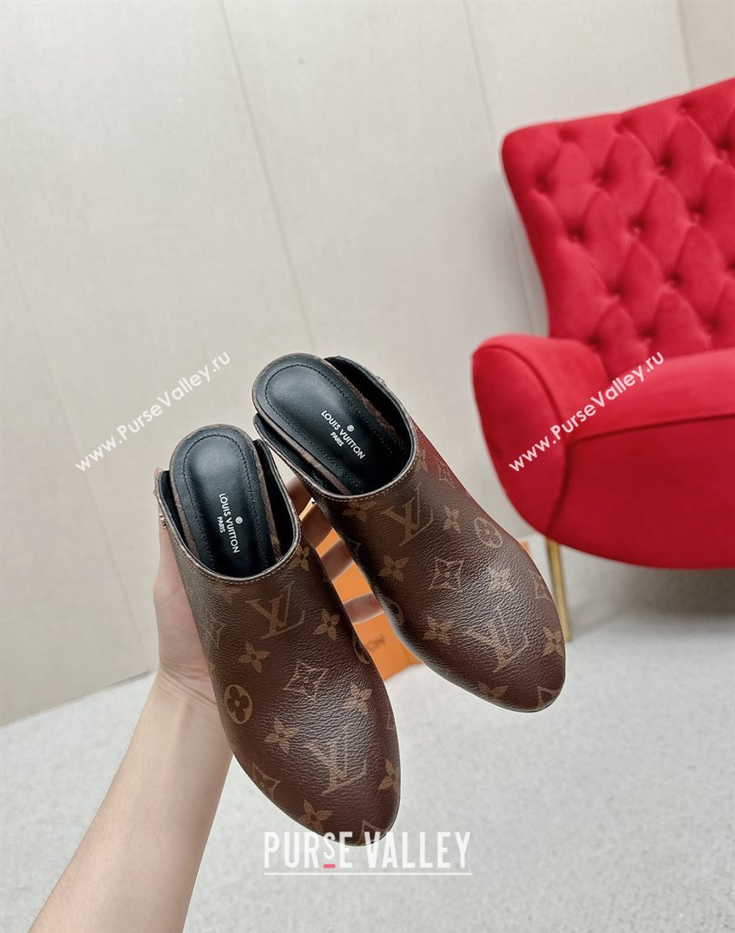 Louis Vuitton Silhouette Closed Heel Mules 8.5cm in Monogram Canvas 2024 (MD-240703072)