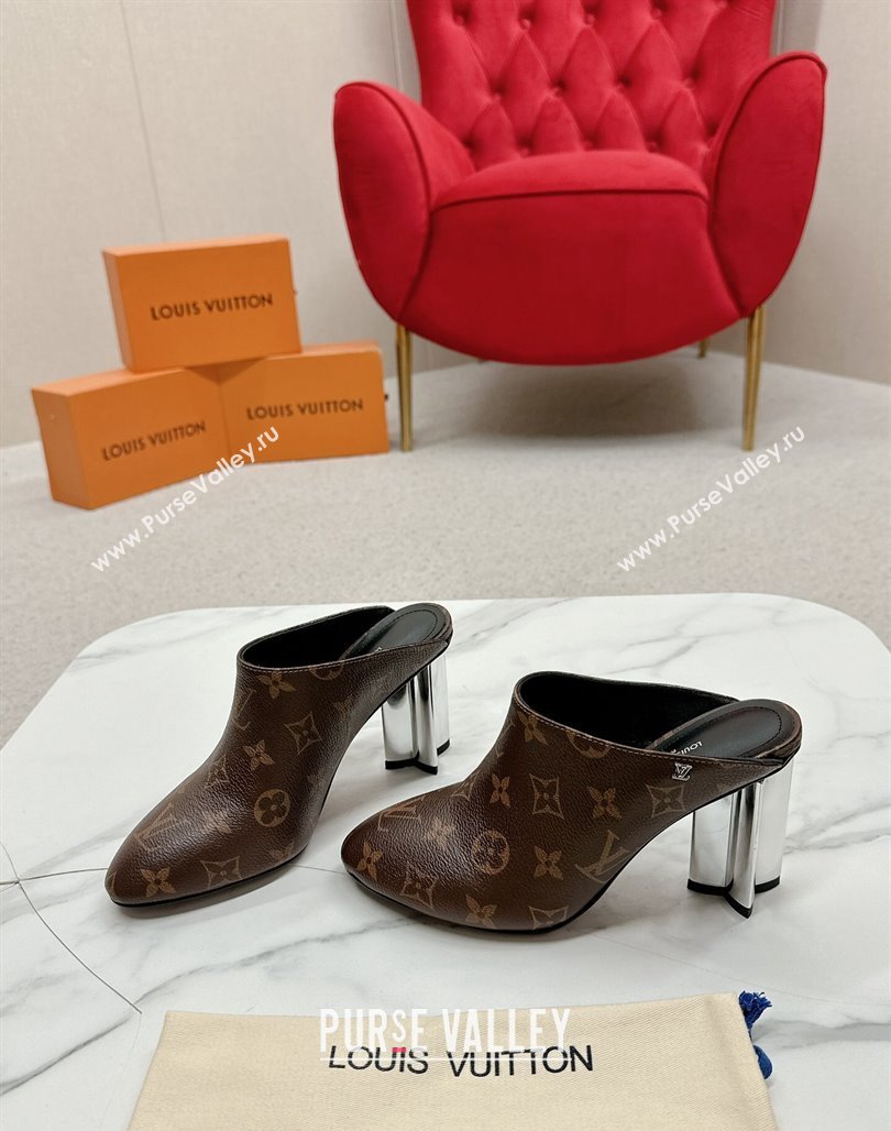 Louis Vuitton Silhouette Closed Heel Mules 8.5cm in Monogram Canvas 2024 (MD-240703072)