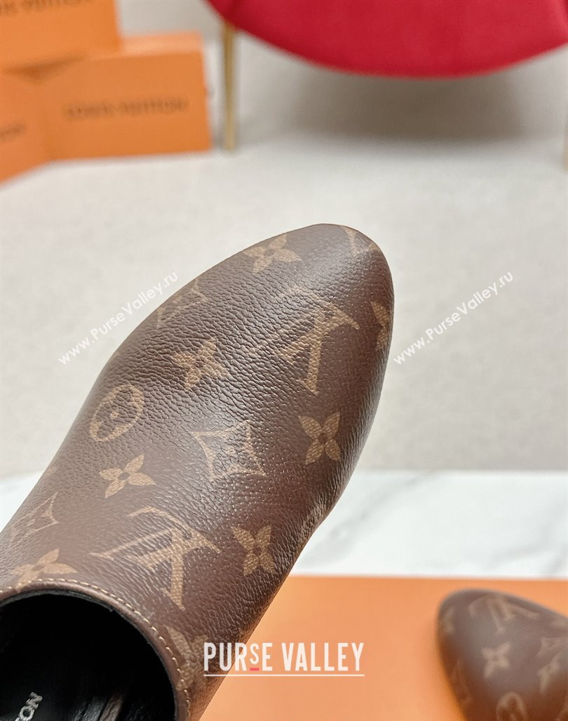 Louis Vuitton Silhouette Closed Heel Mules 8.5cm in Monogram Canvas 2024 (MD-240703072)