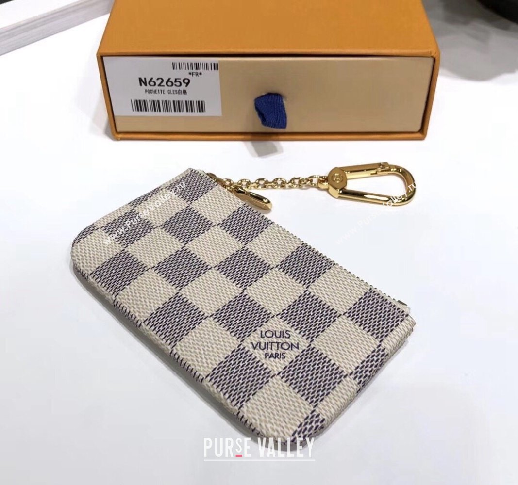 Louis Vuitton Key Pouch Damier Azur Canvas N62659 2024 (KI-240717011)