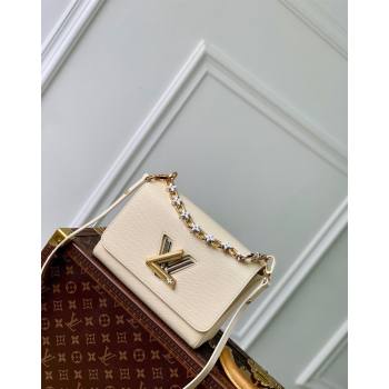 Louis Vuitton Twist MM Bag in Epi Leather with Monogram Flower M24043 Quartz White 2024 (KI-240716068)